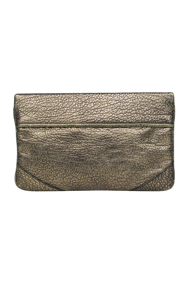 Current Boutique-Burberry - Pebbled Gold Leather Zippered Wristlet