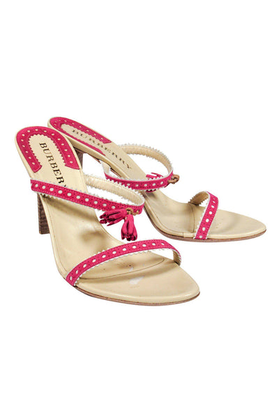 Current Boutique-Burberry - Pink & Beige Mule Heels w/ Tassels Sz 8