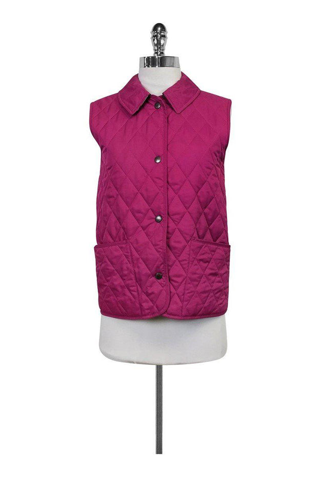 Current Boutique-Burberry - Pink Quilted Vest Sz S