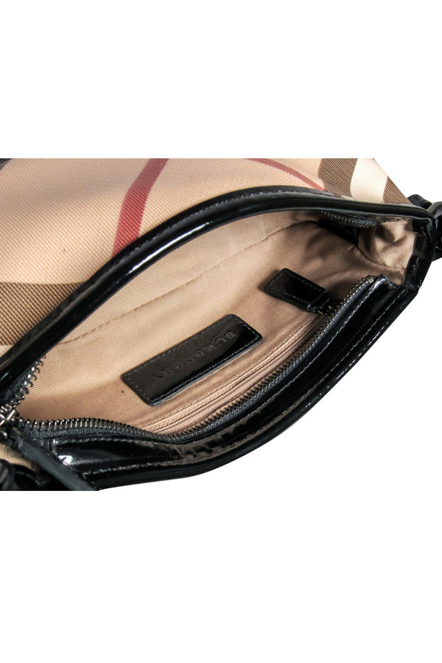 Current Boutique-Burberry - Plaid Leather Baguette Shoulder Bag w/ Patent Accents