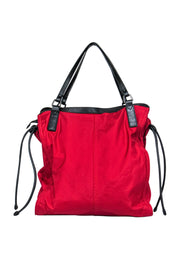 Current Boutique-Burberry - Red Nylon Tote w/ Leather Trim