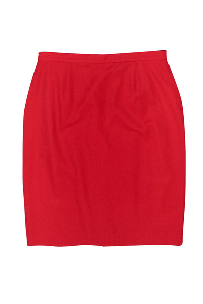 Current Boutique-Burberry - Red Wool Pencil Skirt Sz 12