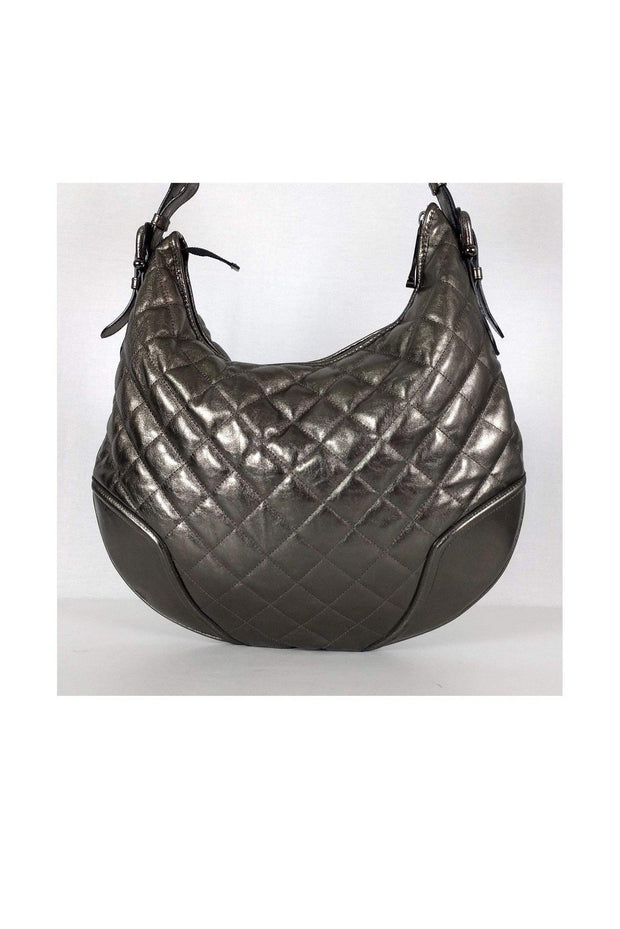 Current Boutique-Burberry - Silver Hoxton Quilted Leather Hobo