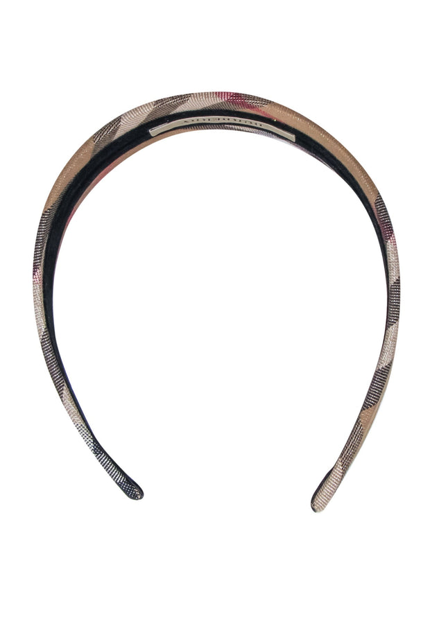 Current Boutique-Burberry - Tan Tartan Plaid Glitter Headband