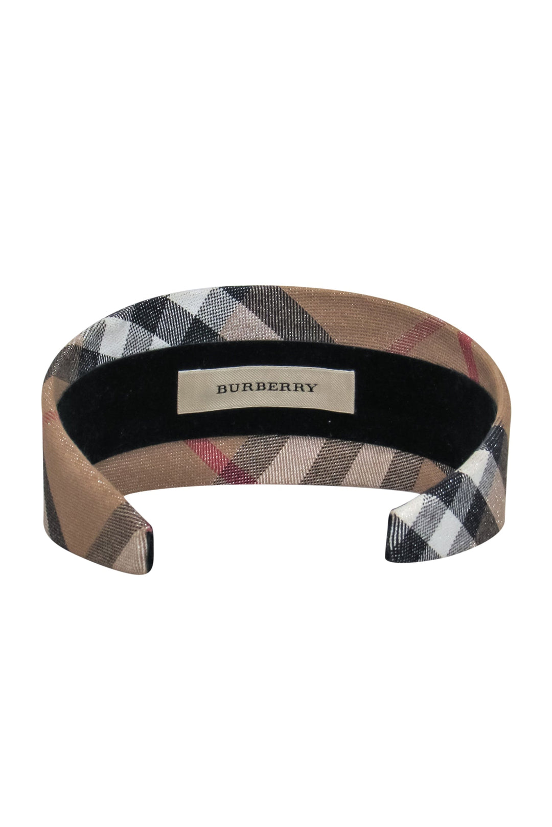 Burberry Tan Tartan Plaid Glitter Headband Current Boutique