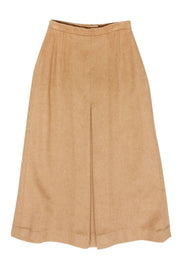 Current Boutique-Burberry - Tan Wool Midi Pleated Skirt Sz 6