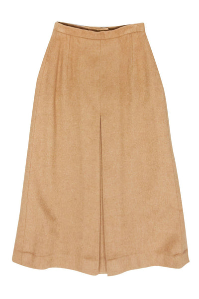Current Boutique-Burberry - Tan Wool Midi Pleated Skirt Sz 6