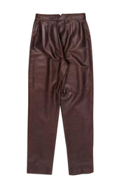 Current Boutique-Burberry - Vintage Smooth Brown Leather Pants Sz 2