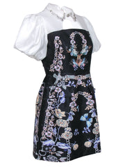 Current Boutique-Burryco - Black Floral & Butterfly Print Sz 6 Dress