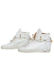 Current Boutique-Buscemi - White 100MM Sneakers w/ Gold-Toned Hardware Sz 9.5