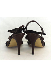 Current Boutique-Butter - Brown Textured Leather Sandal Heels Sz 10
