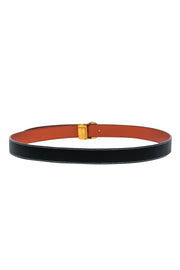 Current Boutique-Bvlgari - Black Leather Gold Buckle Belt