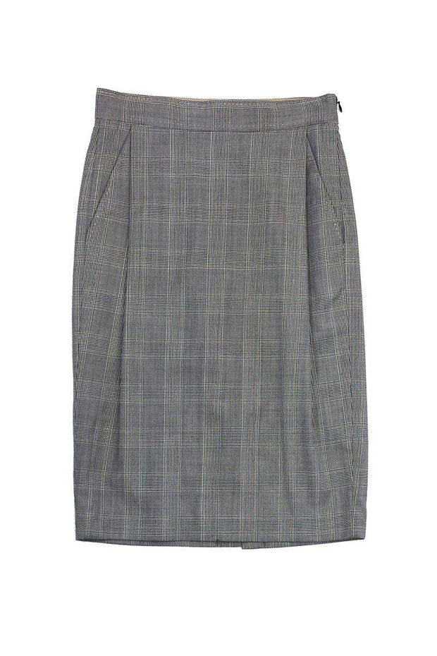 Current Boutique-By Malene Birger - Grey Checkered Plaid Wool Skirt Sz S