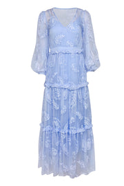 Current Boutique-By Malina - Powder Blue Long Sleeve Maxi Dress Sx XS