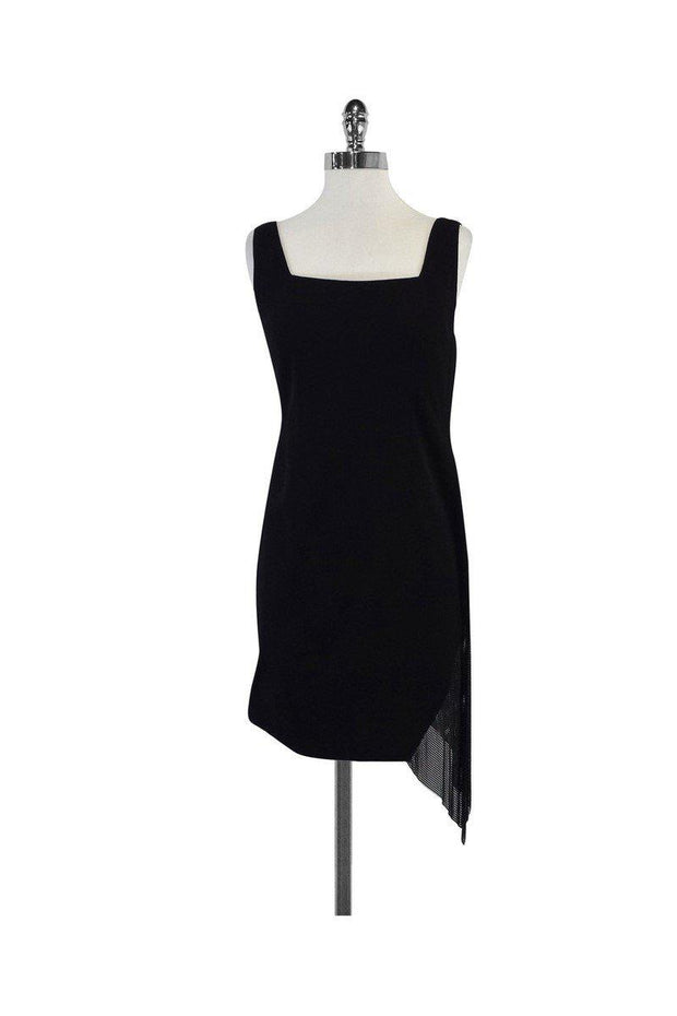 Current Boutique-CD Greene - Black Beaded Asymmetrical Hem Dress Sz M
