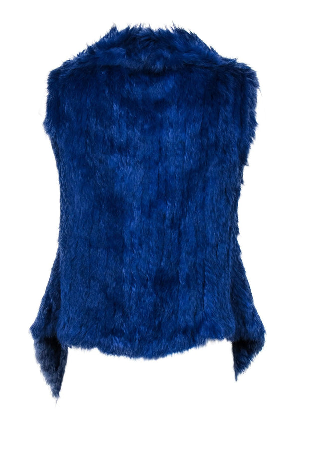 Current Boutique-CF Charm Furs - Blue Rabbit Open Front Vest Sz M