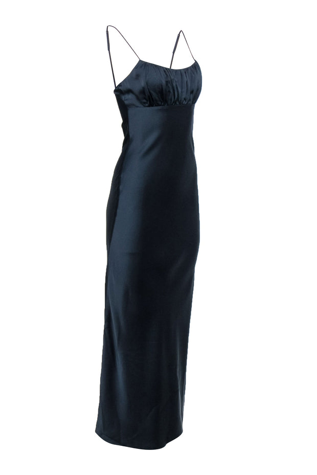 Current Boutique-C/MEO Collective - Navy Satin Empire Waist Maxi Slip Dress Sz XS
