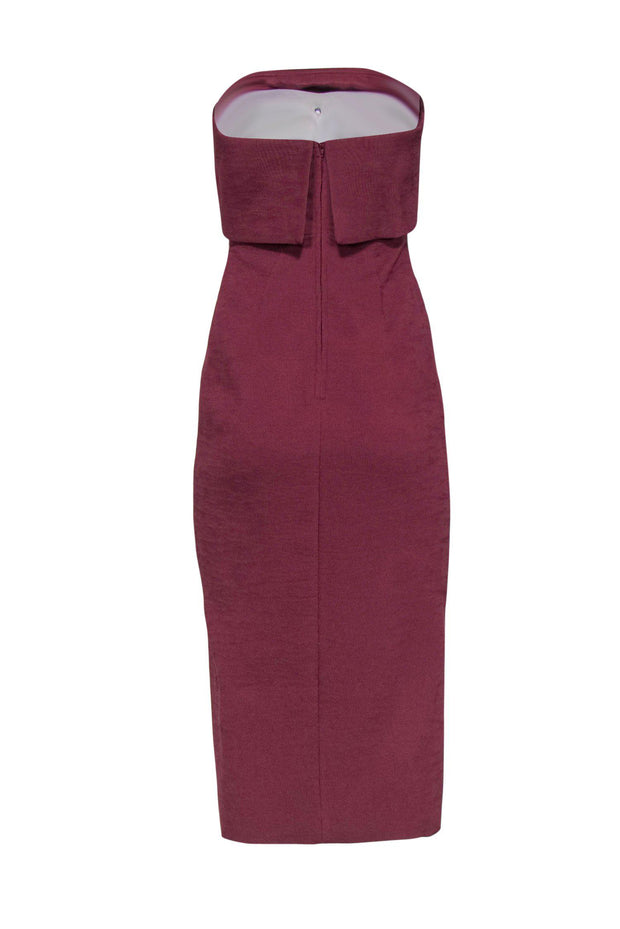 Current Boutique-C/MEO Collective - Rust Red Ribbed Strapless Bodycon Midi Dress Sz