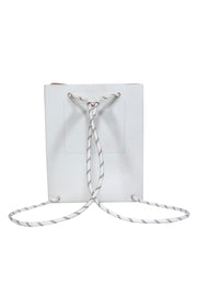 Current Boutique-COS - White Leather Rope Drawstring Backpack