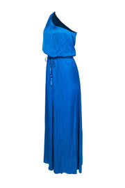 Current Boutique-Calypso - Blue One-Shoulder Maxi Dress w/ Tassels Sz S