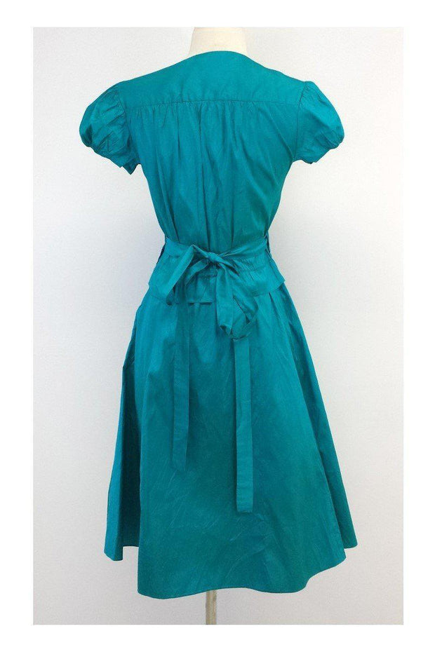 Current Boutique-Calypso - Deep Teal Silk Wrap Dress Sz XS