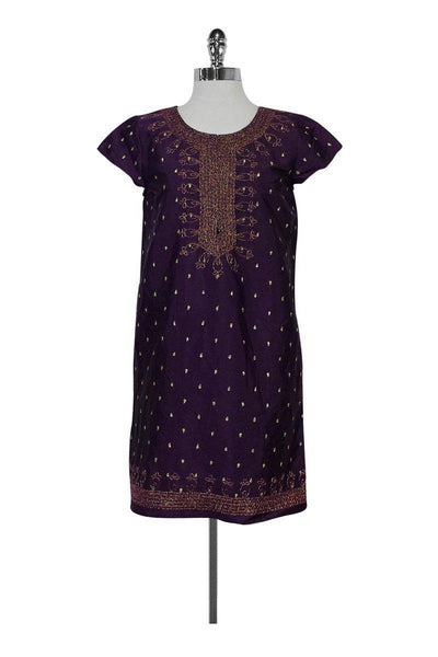 Current Boutique-Calypso - Purple Beaded Dress Sz S