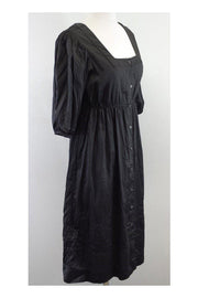 Current Boutique-Calypso - Slate Grey Button Down Peasant Dress Sz XS
