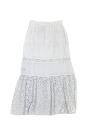 Current Boutique-Calypso - White Linen Maxi Skirt Sz 0