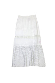 Current Boutique-Calypso - White Linen Maxi Skirt Sz 0