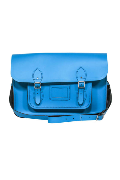 Current Boutique-Cambridge Satchel Company - Large Bright Blue Structured Leather Satchel
