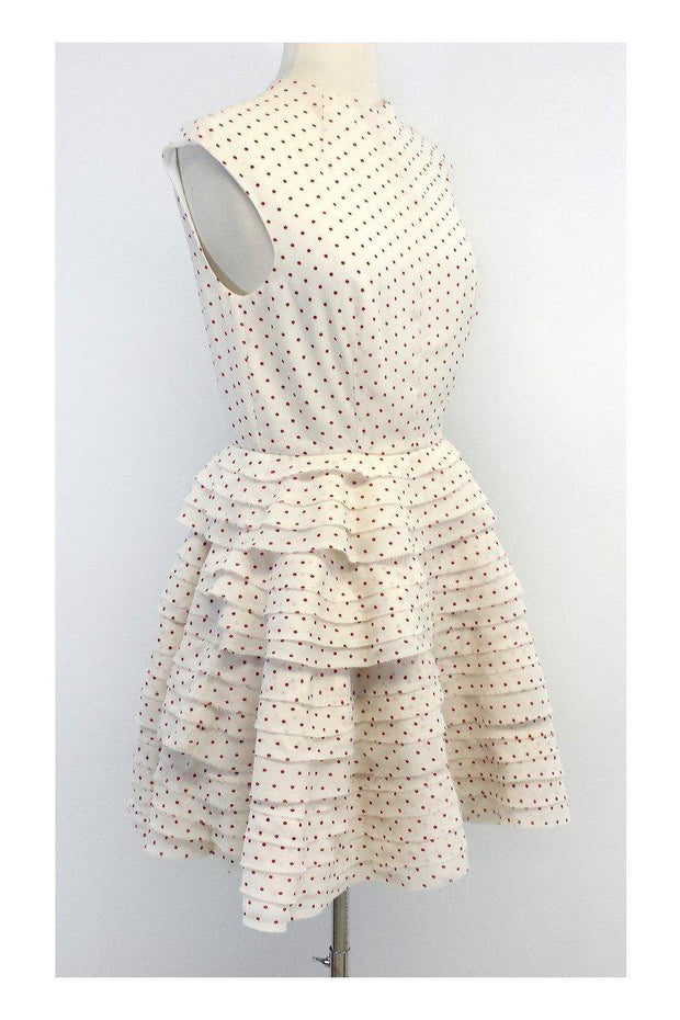 Current Boutique-Camilla and Marc - Ivory & Red Polka Dot Tiered Dress Sz 6
