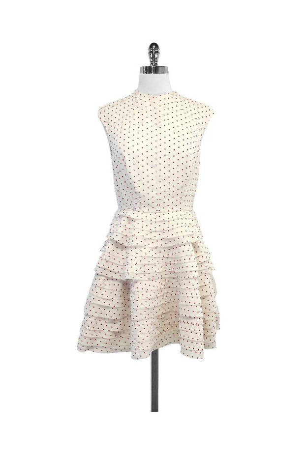 Current Boutique-Camilla and Marc - Ivory & Red Polka Dot Tiered Dress Sz 6