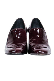 Current Boutique-Carel - Dark Burgundy Patent Leather Chunky Heeled Loafer Sz 8.5