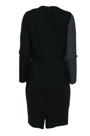 Current Boutique-Carlisle - Black & Grey Long Sleeve Dress w/ Leather Paneling Sz 10