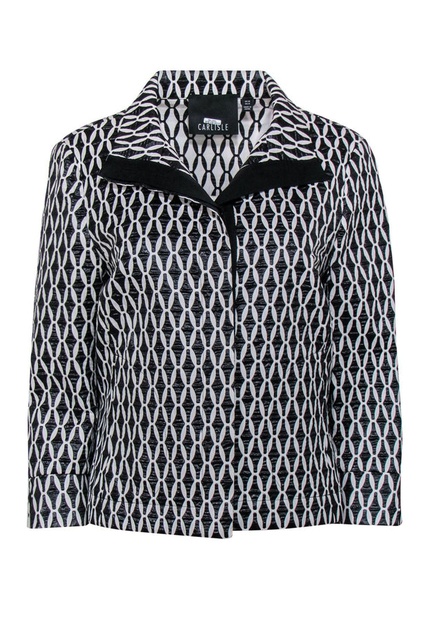 Current Boutique-Carlisle - Black & White Textured Cropped Jacket Sz 10