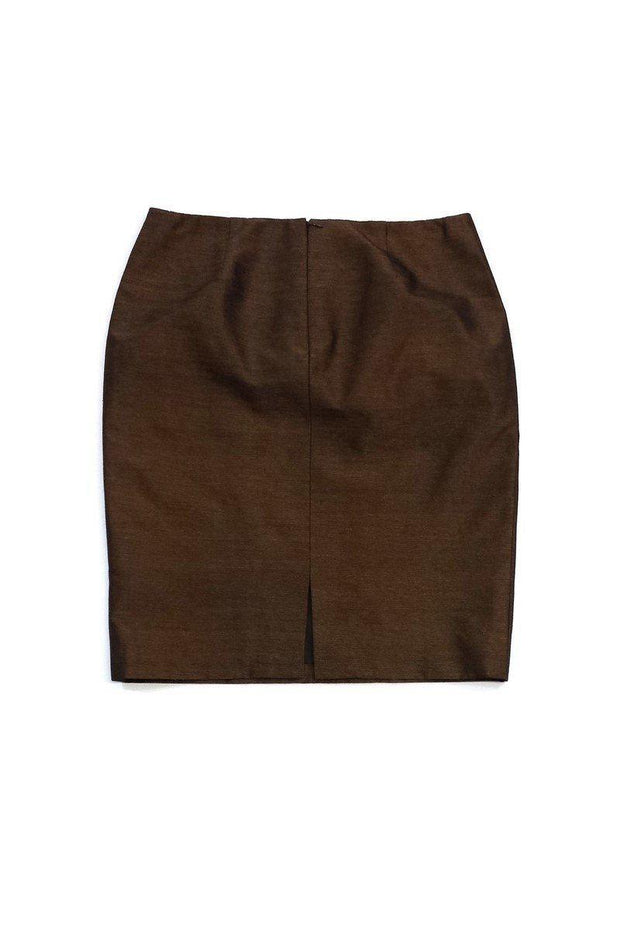 Current Boutique-Carlisle - Bronze Silk & Wool Sequin Front Skirt Sz 10