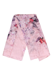 Current Boutique-Carlisle Collection - Pink Silk Floral Print Long Scarf