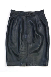 Current Boutique-Carlisle - Dark Green Leather Pencil Skirt Sz 10