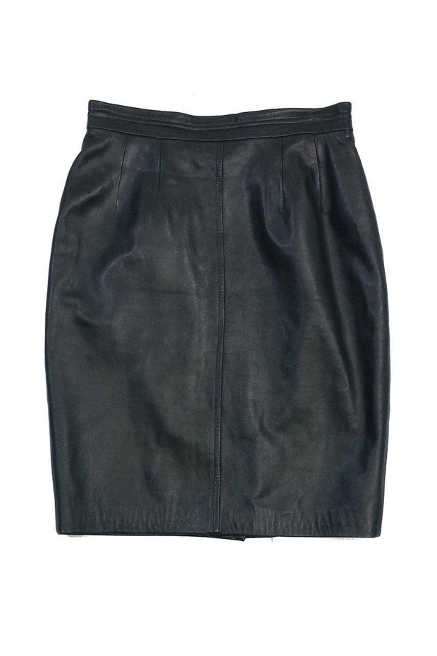 Current Boutique-Carlisle - Dark Green Leather Pencil Skirt Sz 10