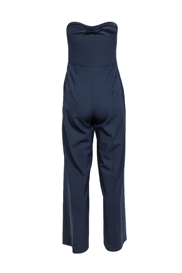 Current Boutique-Carlisle - Navy Stripe Strapless Wool Jumpsuit Sz 4