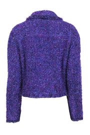 Current Boutique-Carlisle - Purple Textured Tweed Collared Jacket Sz 8