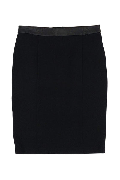Current Boutique-Carmen Marc Valvo - Black Pencil Skirt Sz 10