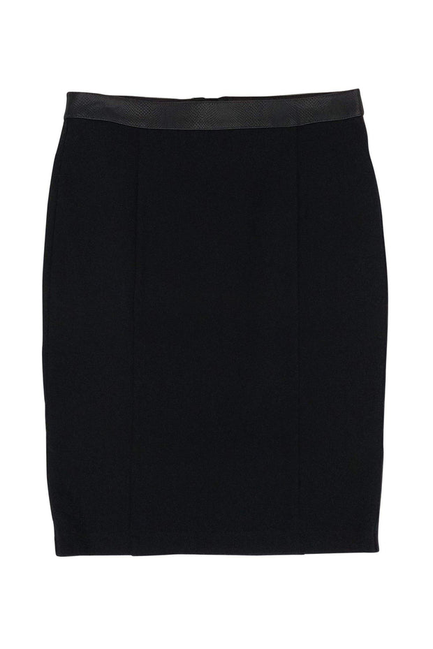 Current Boutique-Carmen Marc Valvo - Black Pencil Skirt Sz 10