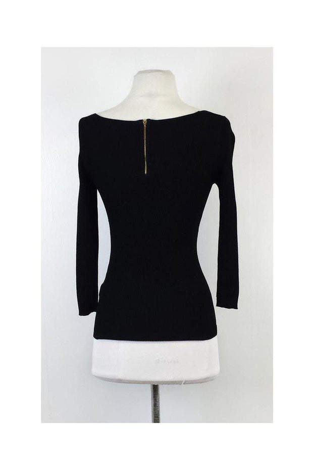 Current Boutique-Carmen Marc Valvo - Black Ribbed Sweater Sz XS