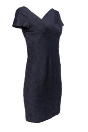 Current Boutique-Carmen Marc Valvo - Black Sparkle Bandage Midi Dress Sz S