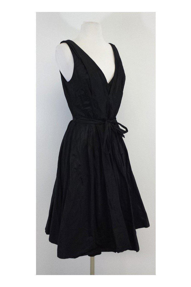 Current Boutique-Carmen Marc Valvo - Black Taffeta Sleeveless Dress Sz 8