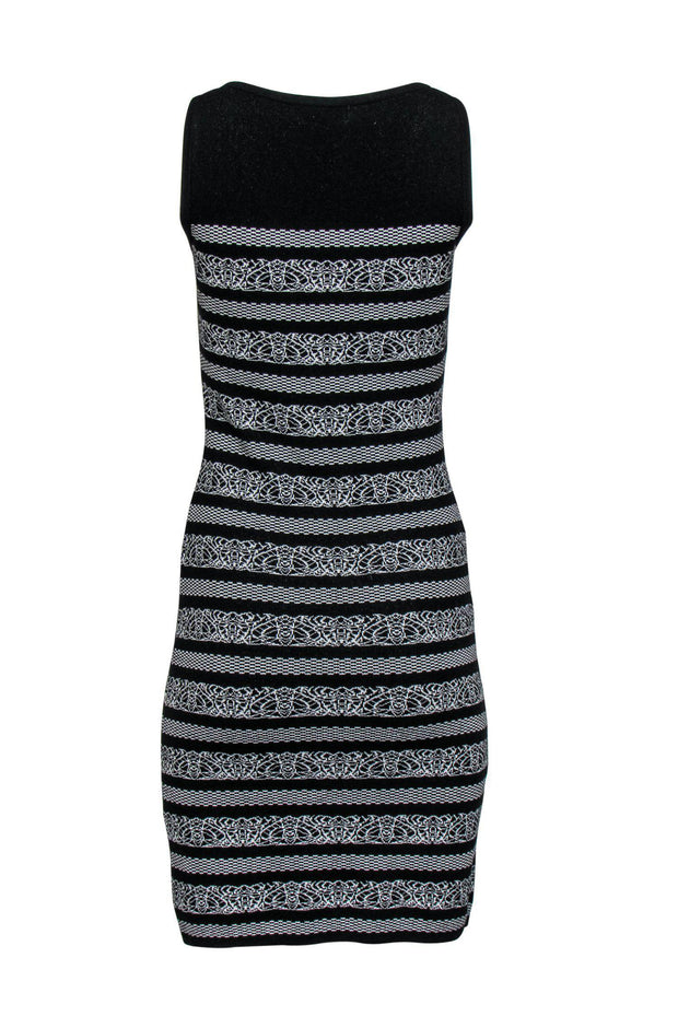 Current Boutique-Carmen Marc Valvo - Black & White Patterned Knit Dress Sz XS