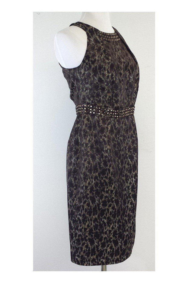 Current Boutique-Carmen Marc Valvo - Embellished Animal Print Dress Sz 4