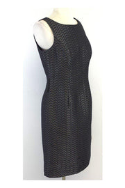 Current Boutique-Carmen Marc Valvo - Grey & Black Textured Dress Sz 6