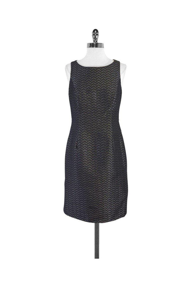 Current Boutique-Carmen Marc Valvo - Grey & Black Textured Dress Sz 6
